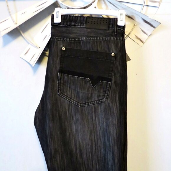 NWOT INC International Concepts Berlin Slim Straight Jeans Black Size 40x32 - Picture 3 of 14